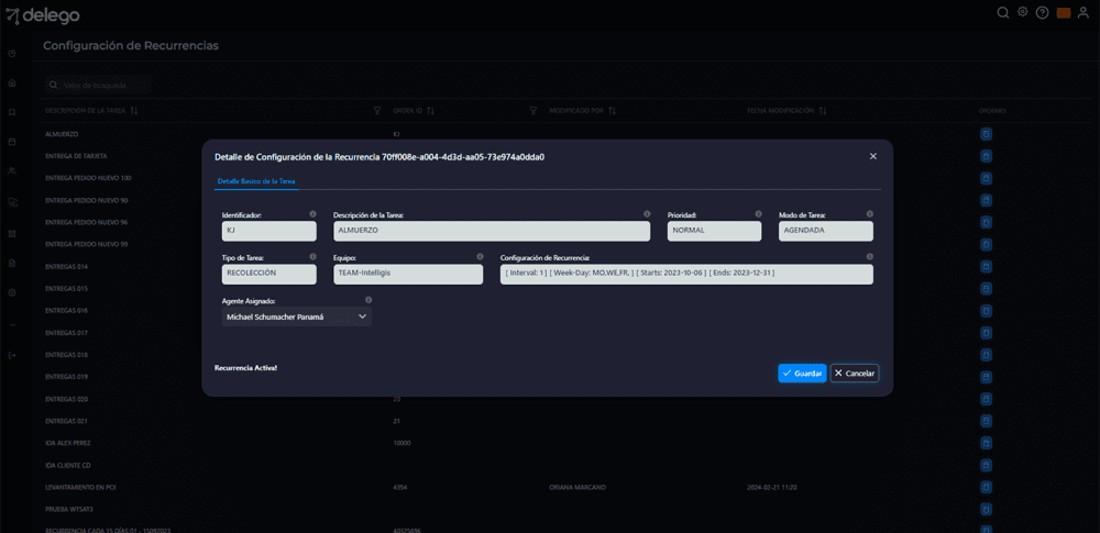 Lo nuevo en Delego febrero 2024 : Introducción del módulo de recurrencias