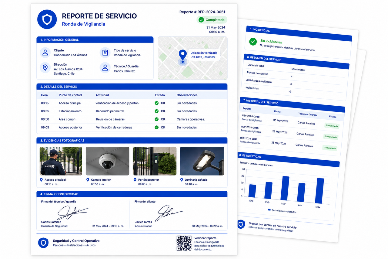 Reportería automática de servicio