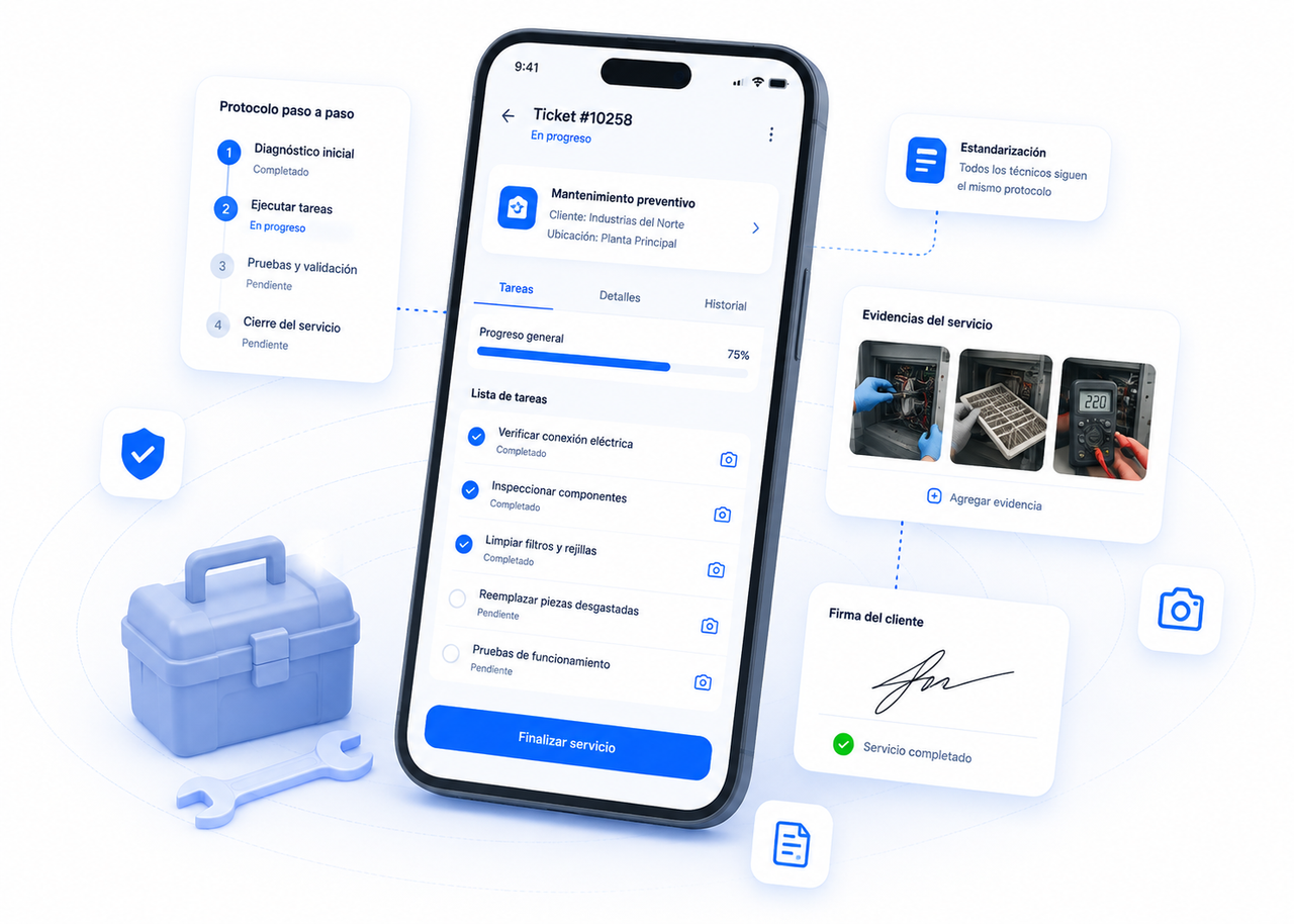 Checklist digital de servicio / instalación